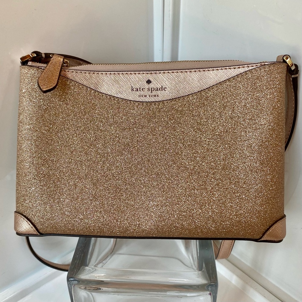 Kate Spade | Blush/Rose Gold Glitter | Crossbody Bag